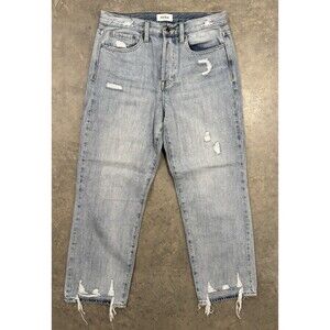 Pistola Women’s Raw Hem Light Wash High Rise Cropped Jeans Size 28 Distressed